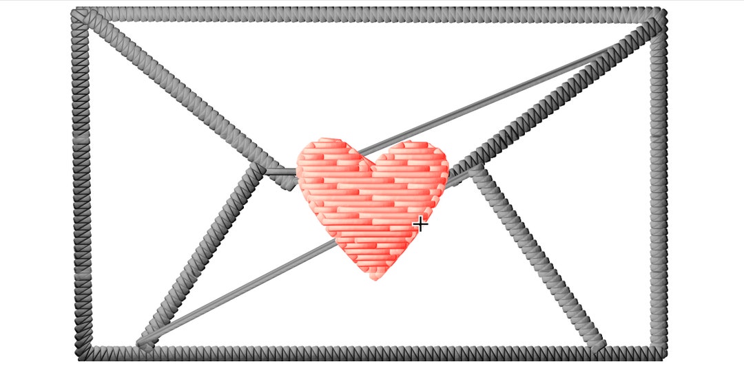 Heart Envelope Machine Embroidery File - Etsy