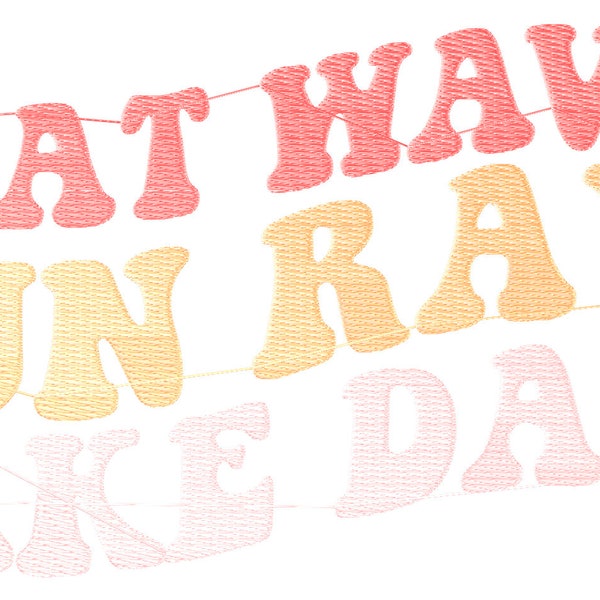 Boat Waves Sun Rays Lake Days Embroidery File in 3 Sizes.