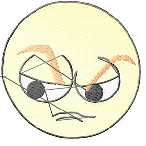 Angry Emoji Machine Embroidery File