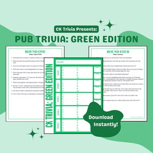 CK Trivia: Green Edition, Pub Style Trivia for Friends, 5 rounds & 50 questions!