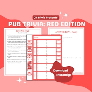 CK Trivia: Red Edition, Pub Style Trivia for Friends, 5 rounds & 50 questions!