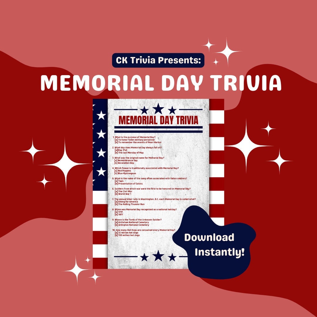 Memorial Day Trivia Game for Families, Memorial Day Trivia for Kids ...