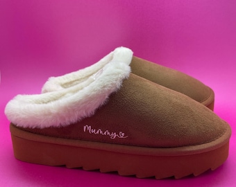 Ladies Personalised Slippers, Women's Personalised Slippers, Mummy Slippers, Mum Christmas Gift, Christmas Gift for Her