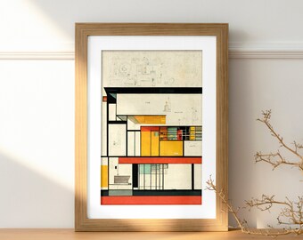 Modern Wall Art | Abstract Architecture Study | Digital Art Print | Instant Download