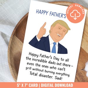 Tarjeta del Día del Padre para el Abuelo, Tarjeta de Trump para el Abuelo, Tarjeta Divertida Personalizada para el Abuelo, Saludo de Descarga Instantánea