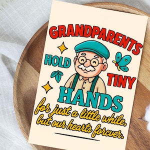 Grandpa Father's Day Card, Grandpas Hold Our Tiny Hands, Father's Day Gift, From Grandkids, Printable Download