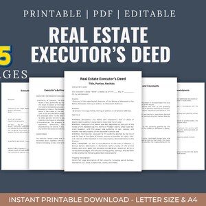 Real Estate Covenant Warranty Deed, Five Page Legal Document, Comprehensive Legal Clauses, Definitions, Recitals, Formalities
