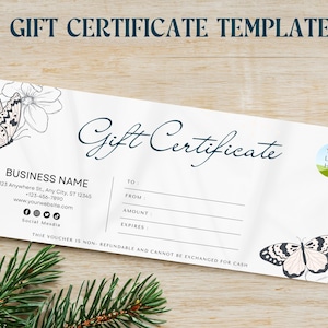 Boho Gift Certificate Template Canva | DIY Printable Spa Gift Voucher | Editable Gift Card for Salon, Massage, Beauty & More | GC001