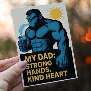 Hulk Vatertagskarte druckbare Download, Superheld starke Hände Papa Geschenk von Superbad, DIY Karte für Mann oder Kinder