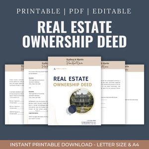 Real Estate Deed Template | Warranty Deed Printable | Legal Ownership Agreement | Property Transfer Form | Editable PDF Download | Free edit