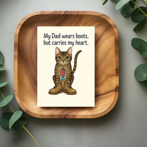 Biglietto d'auguri per la festa del papà in formato PDF stampabile per militari / Regalo fai da te per bambini dell'esercito, della marina e dei marines da parte di figlia e figlio per papà, biglietto d'auguri per papà poliziotto