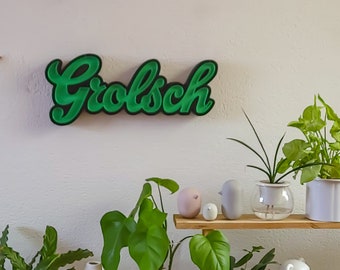 Grolsch Lamp - 3D printed - LED lighting - Unique gift