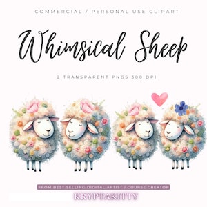 Clipart modificabili di pecore carine per biglietti d'auguri, Clipart di fidanzate, Clipart di pecore, Clipart di animali carini, Clipart di una pecora, Canva PLR
