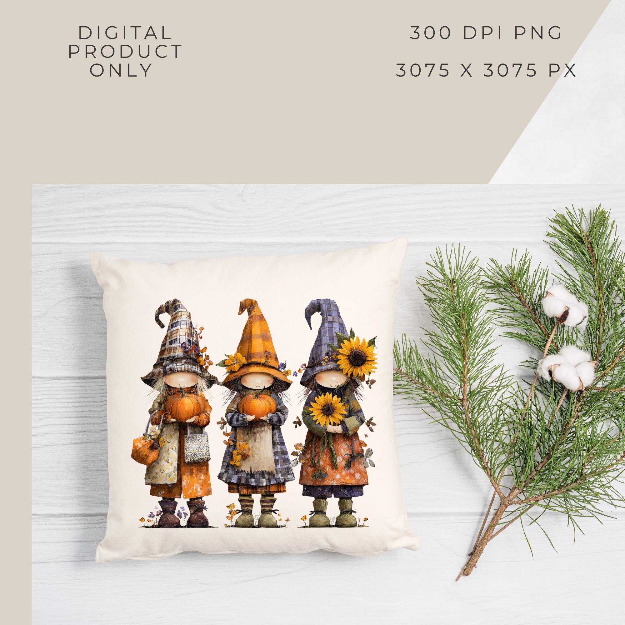 Autumn Gnome Clipart Set | Fall Gnome PNG Bundle | Whimsical Digital ...