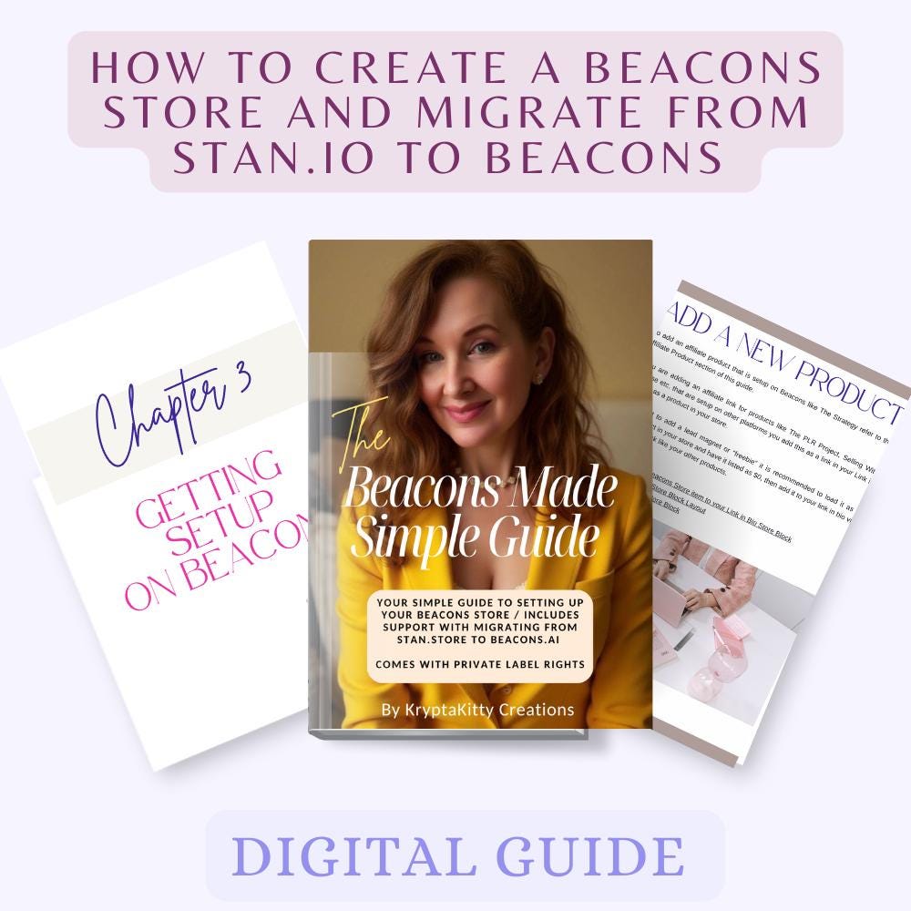 Beacons Store Setup eBook: Step-by-Step Guide + Canva Template (PLR, PDF Download)