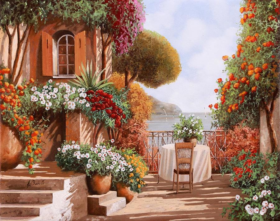 Stretched Canvas Art Print Giclee or Poster. or Pillow. Una Sedia