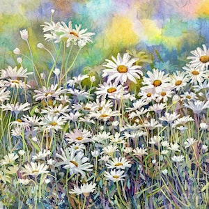ceramic tile mural art accent backsplash decorative medallion. dreaming daisies flower garden
