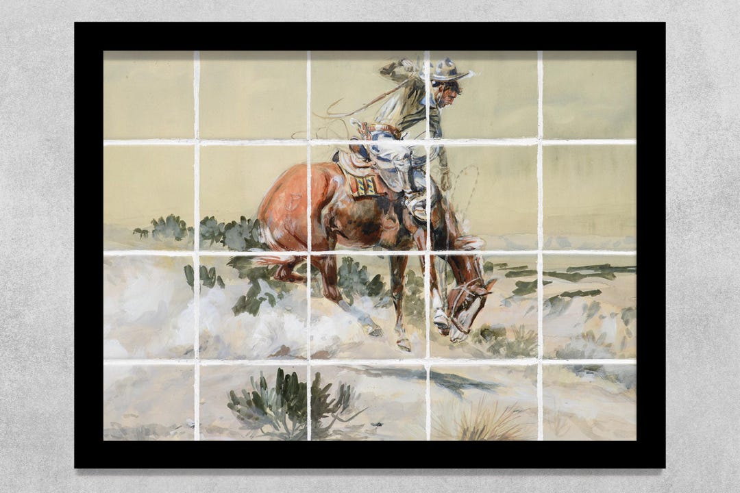 Western Tile 1 Piece Ready to Hang Ceramic Tile Mural Kitchen Backsplash. Charles M ...