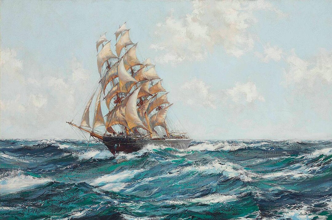 Canvas Art Print Giclee or Poster. or Pillow. Montague Dawson Frsa
