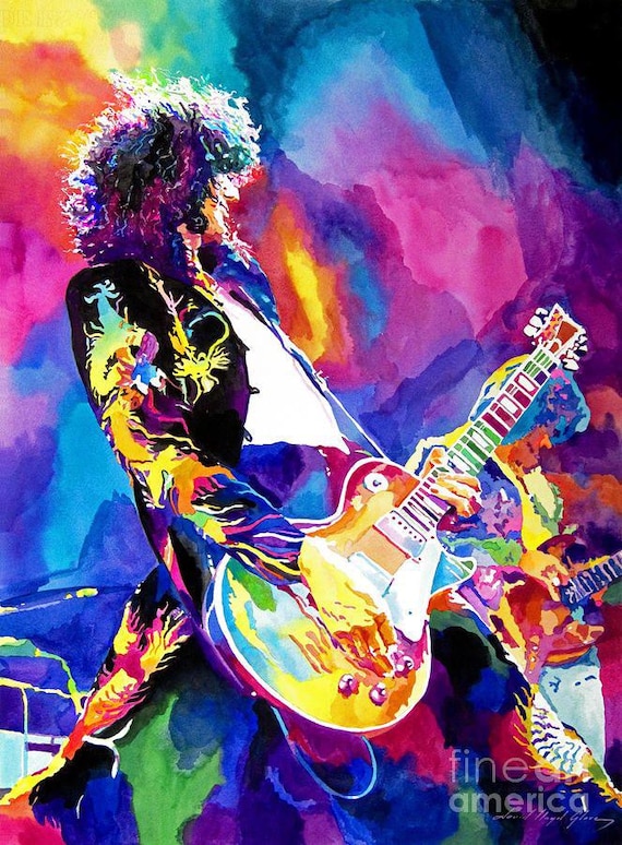 A Aluminum HD Metal Wall Art Print. Monolithic Riff Jimmy Page