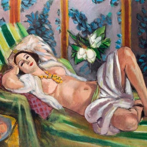 24&quot;X18&quot; henri matisse odalisque couchee aux magnolias ultra premium photo poster art print 11 Mil Thickness / 280g