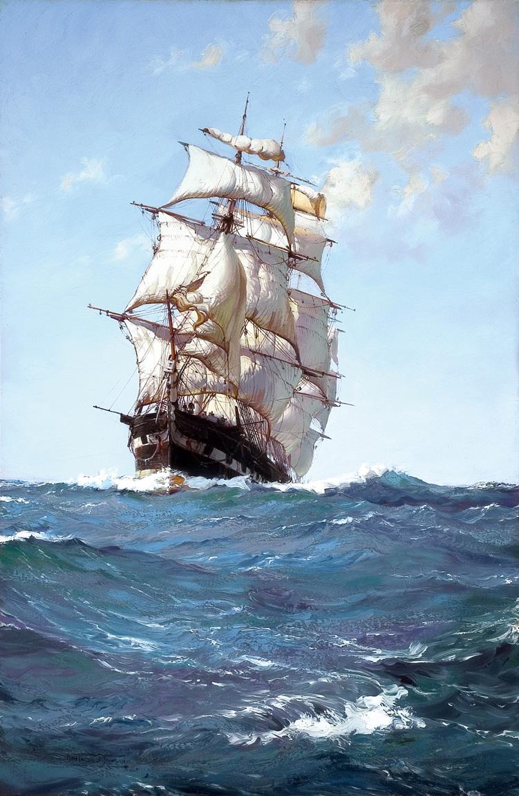Framed Canvas Art Print Giclee or Poster. Montague Dawson. the