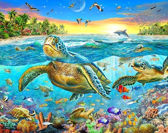 新品【ソファーカバー・タペストリー】ウミガメ・イルカ・シャチ・海亀・海の絵★布 il_340x270.5240714554_pn32.jpg