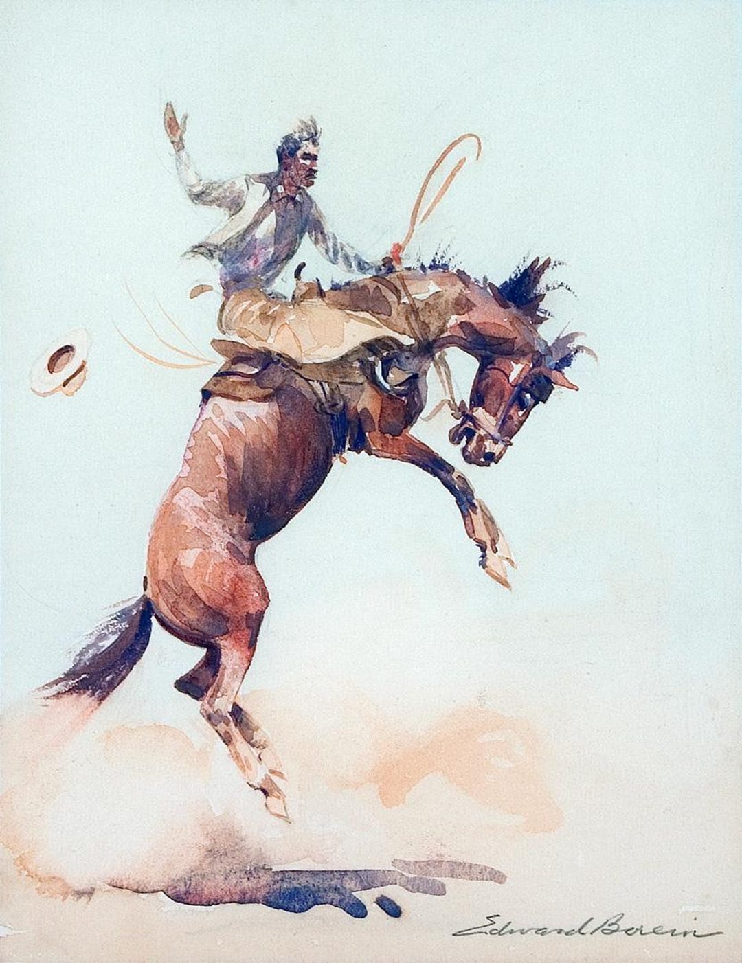 Framed Canvas Art Print Giclee or Poster. Edward Borein Bronc