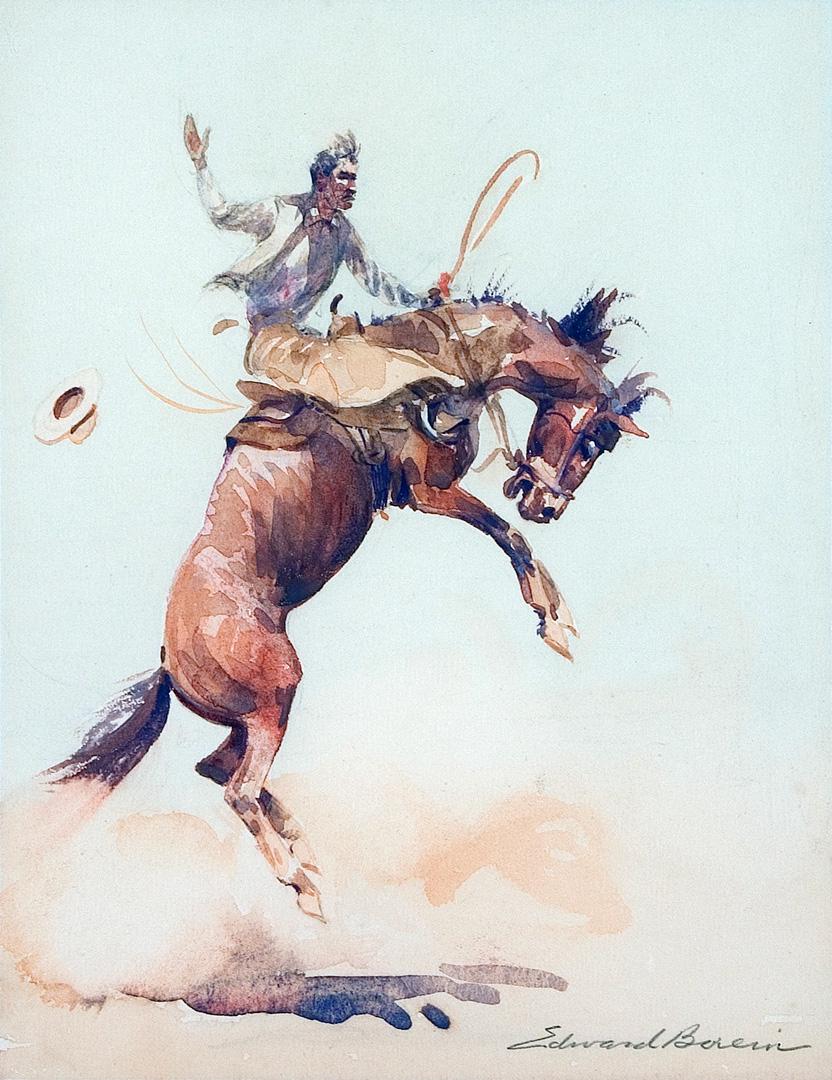 Framed Canvas Art Print Giclee or Poster. Edward Borein Bronc