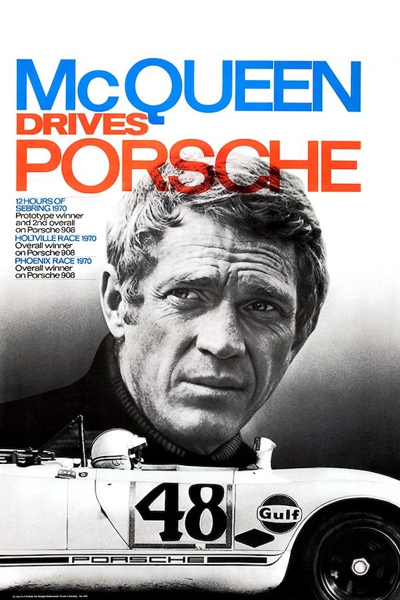 Aluminum HD Metal Wall Art Print. Steve Mcqueen Drives Porsche. - Etsy