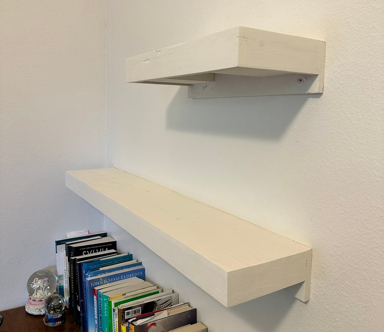 2 Thick Floating Shelving, Heavy Duty, Wood Shelves, Multiple Color