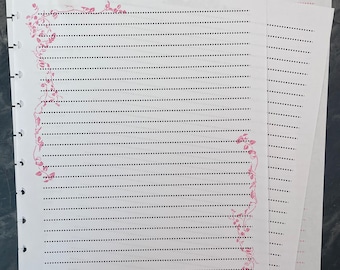 Papel de repuesto para agenda de 8,5 x 11 pulgadas, con temas de diseño (perforado)