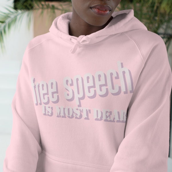 Hoodie conservative libertarian free speech message hooded sweatshirt 1st amendment saying top US politics minimalist slogan shirt