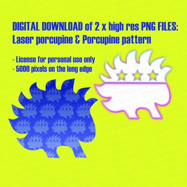Porcupine PNG digital downloads purple icon libertarian freedom symbol for 2024 election laser