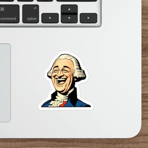 July 4th Sticker James Madison Cartoon - American Patriot Gift, Fourth July Outdoor Vinyl Decal, USA Independence Day American Small Present