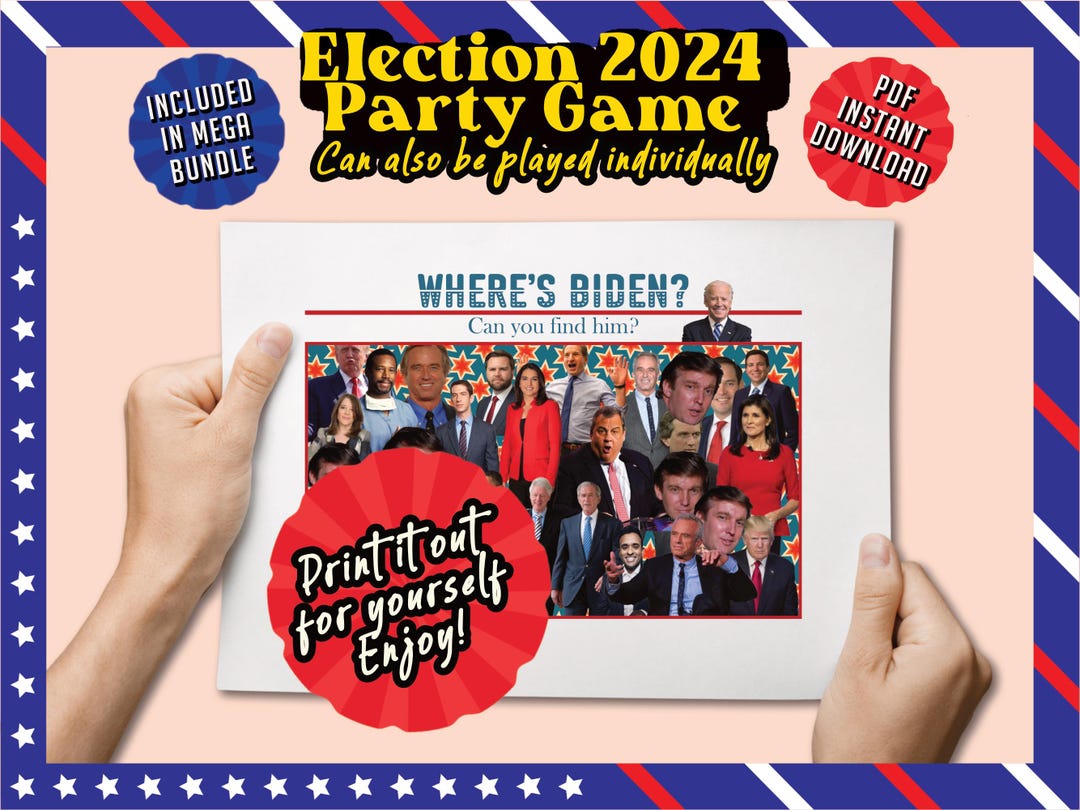 Election 2024 Night Watch Party Game, Where's Biden Digital Download ...