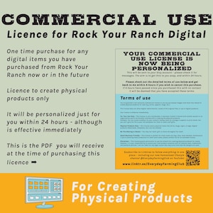 Rock Your Ranch Licence for Commercial Use for all Printable Downloads