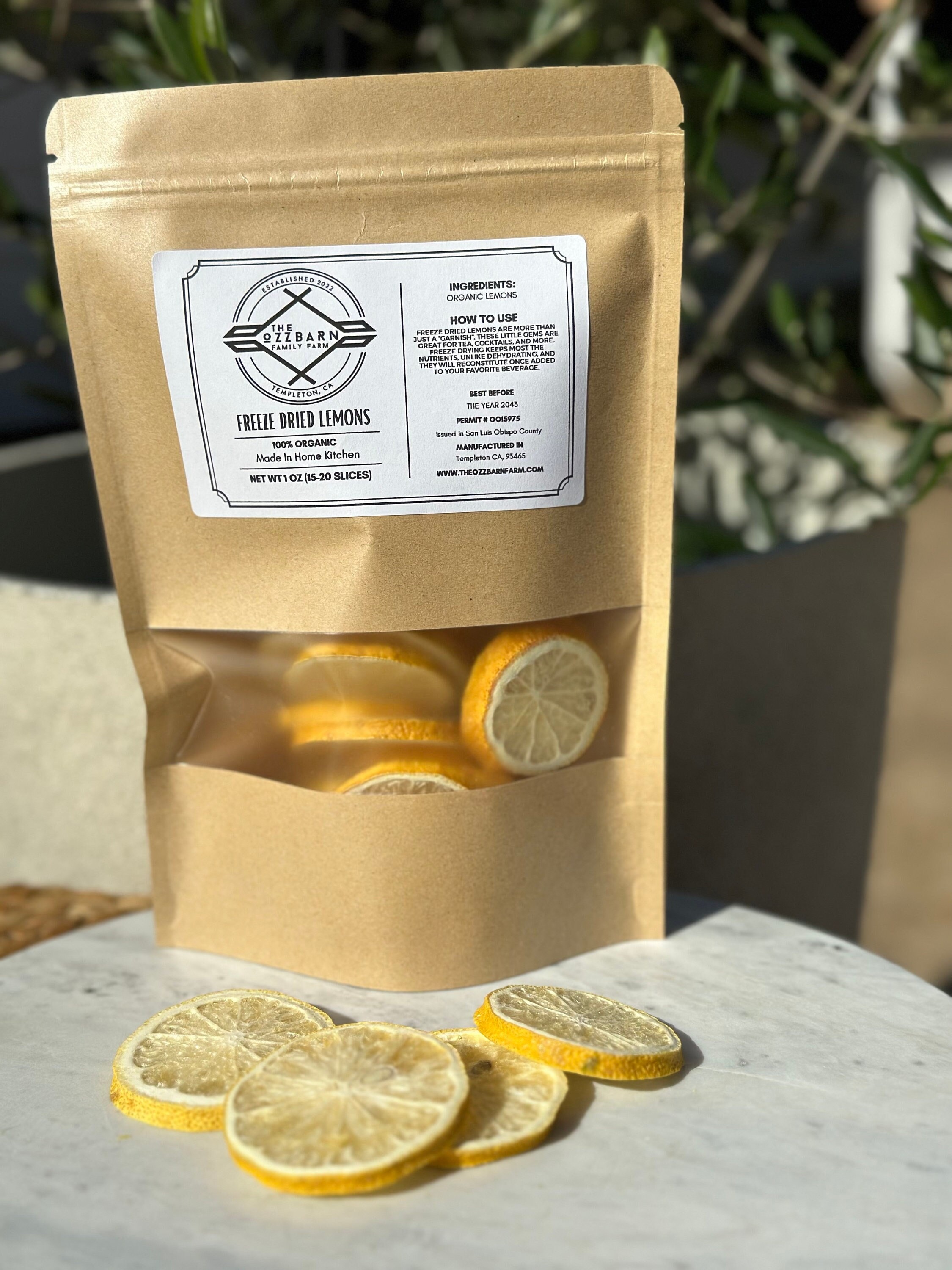 Freeze-Dried Lemon Slices, Fruits Snacks Chunks, Chinese Flora Herbal Tea,  Gluten-Free, No Sugar Added, Vegan, and Kosher, Perfect for adding to