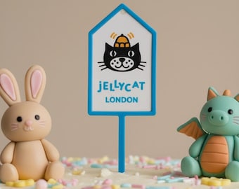 Cute Cake Topper | Custom Name and Age Tag for Birthday | Mini Cat Birthday Tag