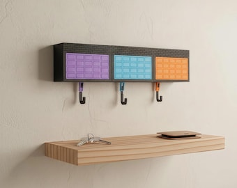 Mini Garage Key Holder with Opening Door | Wall Mounted Car Key Organizer | Hidden Toy Car Display with Custom Car Logo | Gift for Car Lover