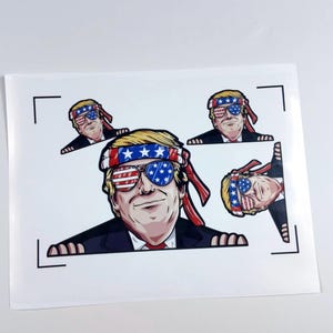 4 Pcs Trump Car Stickers,Trump for President 2024, Laptop Sticker, Car Window Sticker, Water Bottle Sticker, Funny Trump Decal for Car