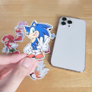 Sonic Waterproof Stickers, Cute Cartoon Decal Sticker for Phones, Laptops, Tablets, iPad, MacBook, Computer Decal, Water Bottle Sticker