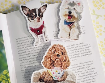 Custom Dog Photo Bookmarks, Personalized Magnetic Pet Bookmark, Custom Pet Bookmark, Book Accessories Gift for Reader