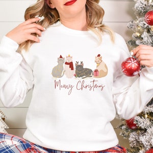 Meowy Christmas Sweatshirt, Christmas Cat Sweatshirt, Cat Lover Christmas Shirt, Funny Christmas Shirt, Merry Catmas Sweatshirt