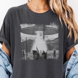 Racoon Shirt Weirdcore Shirt Weird Stuff I Want To Believe Ancient Aliens Supernatural Shirt Trash Panda Alien Abduction I Come In Peace UFO