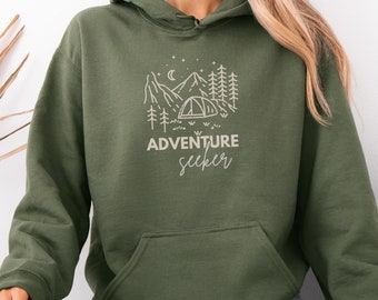 Adventure Seeker Hoodie, Camping Hoodie, Mountain Shirt, Wanderlust, Explore More Hoodie, Nature Lover Sweatshirt, Granola Girl Hoodie, Hike