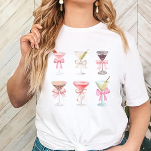Coquette Martini Shirt, Dirty Martini, Chocolate Martini, Pink Bow Shirt, Y2k Top, Vintage Tee, Balletcore Shirt, Trendy Aesthetic Shirt