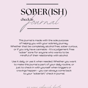 SOBER(ISH) Printable Check In Journal