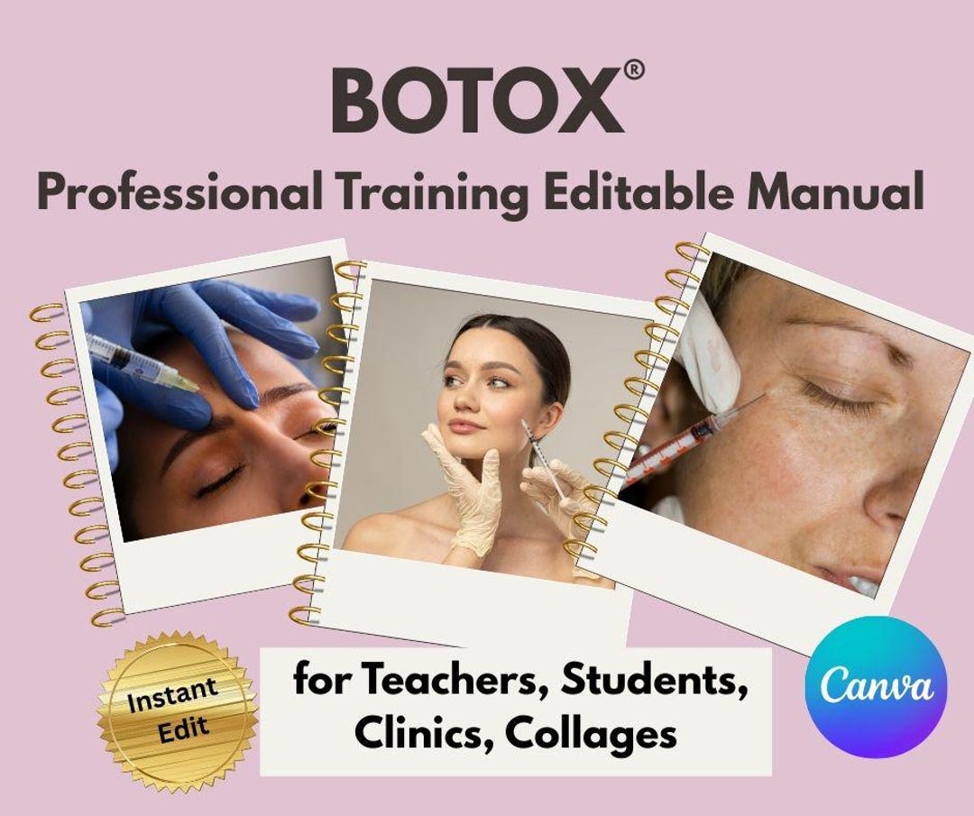 Botox Training Manual: Editable Worksheets, Lesson Plans (canva Digital ...