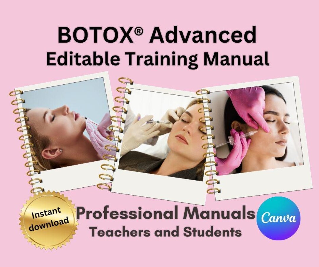 Botox Tutorial BOTOX® Training Manual: Editable Student/teacher Theory (canva Instant ...